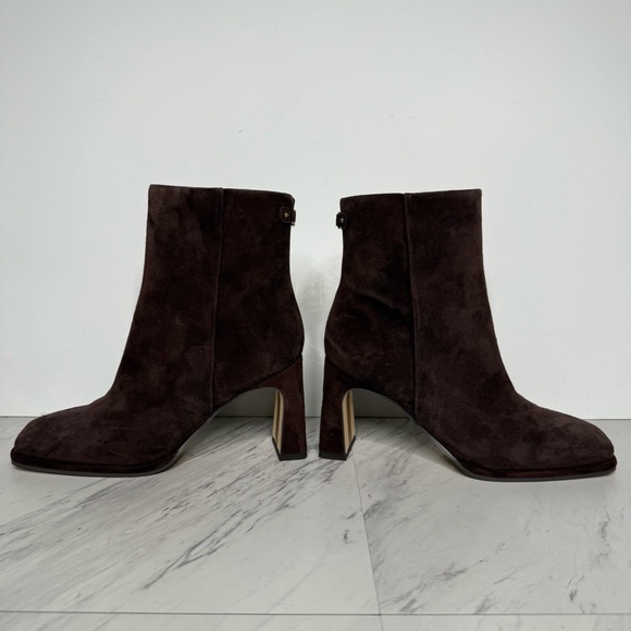 Sam Edelman Irie Brown Suede Square Toe Heeled Bootie 6 1/2 M - Picture 8 of 15